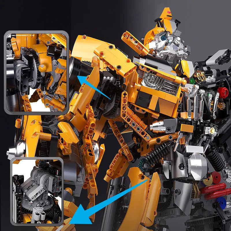 Building Blocks Mech MOC Metamorphic Bumblebee Robot Bricks Toy - 9