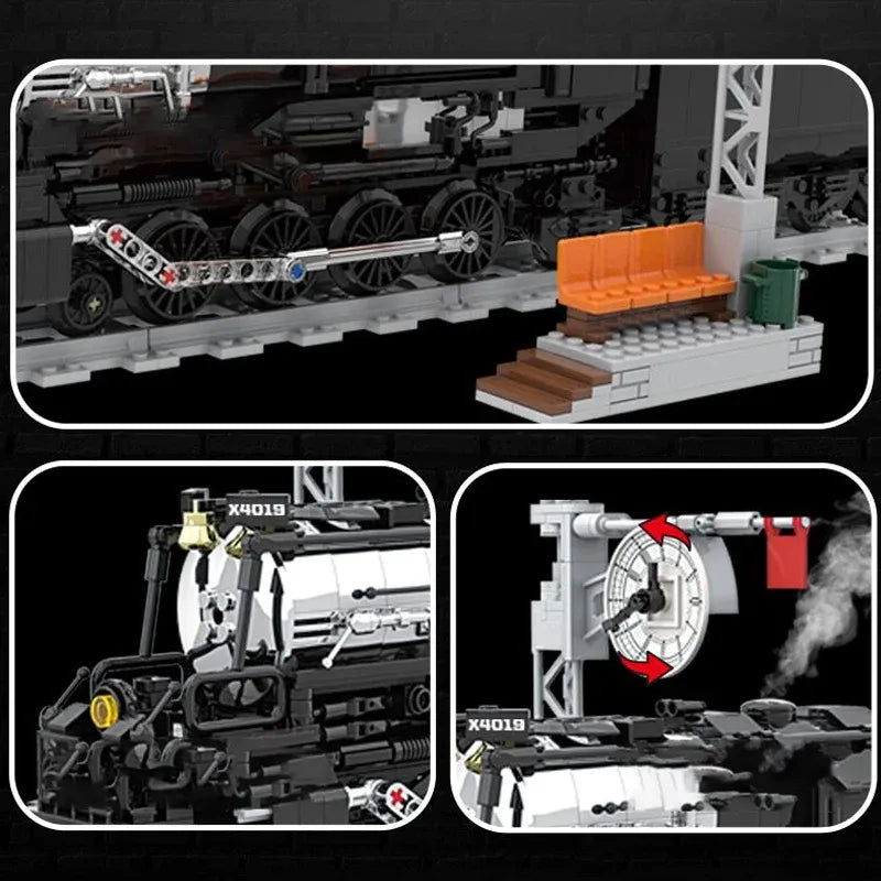 Building Blocks Tech MOC Big Boy Simulation City Train Bricks Toy - 4