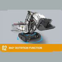 Thumbnail for Building Blocks Tech MOC Liebherr R9800 Excavator Bricks Toy - 11