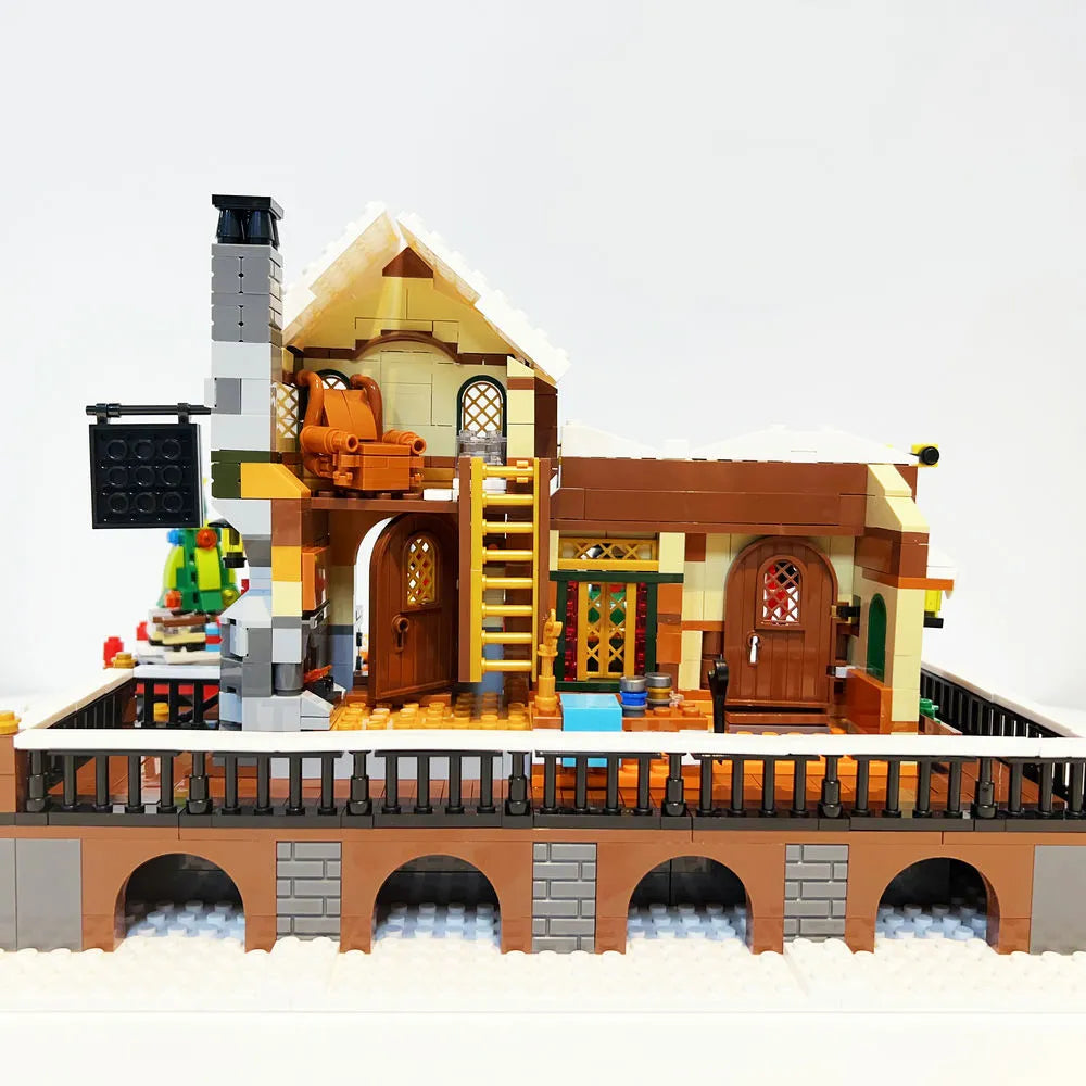 Building Blocks Creator Expert The Railway Station At Christmas Bricks Toy - 13