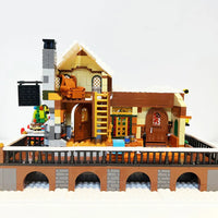 Thumbnail for Building Blocks Creator Expert The Railway Station At Christmas Bricks Toy - 13