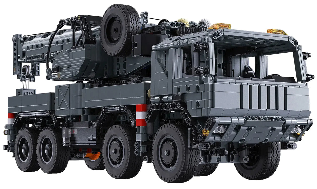 Building Blocks Tech Motorized Military Rescue Vehicle Crane Truck Bricks Toy - 2
