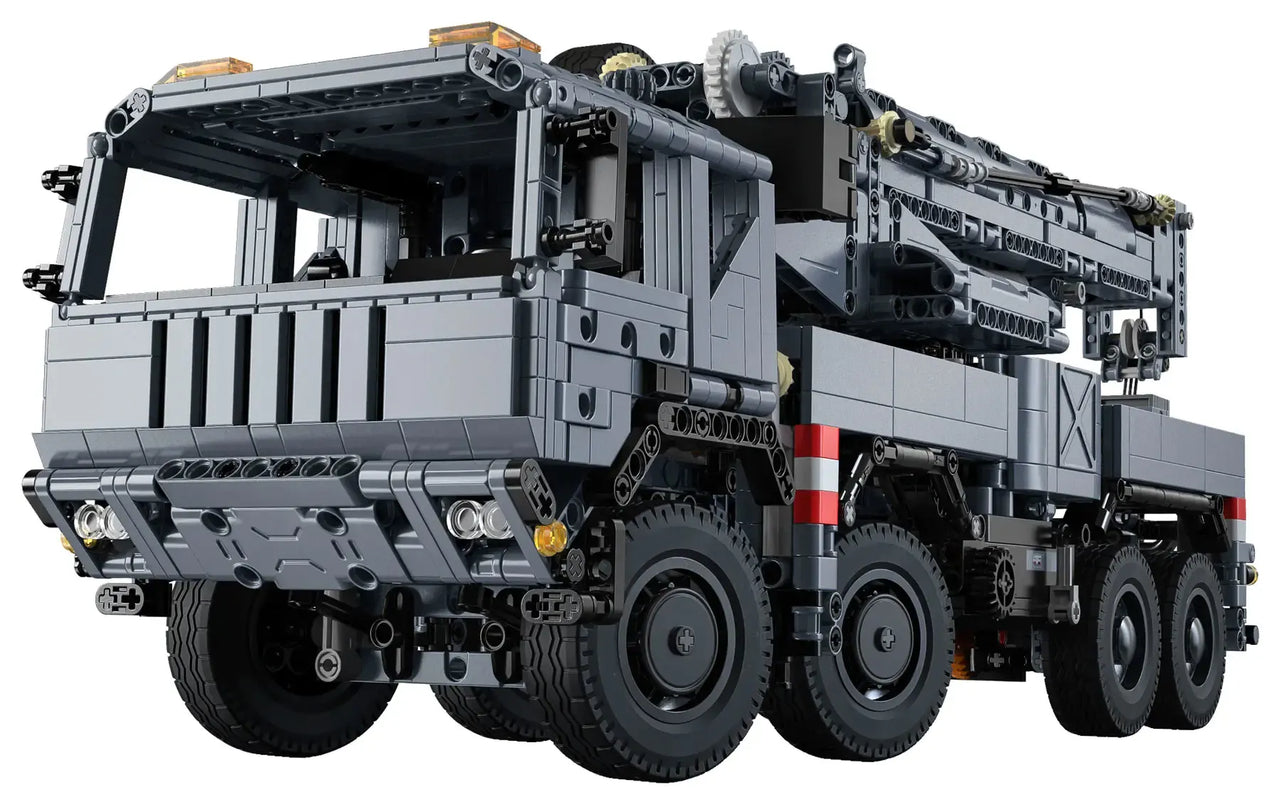 Building Blocks Tech Motorized Military Rescue Vehicle Crane Truck Bricks Toy - 1
