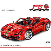 Thumbnail for Building Blocks Technic MOC Ferrari F8 Racing Sports Car Bricks Toy - 4