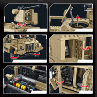 Thumbnail for Building Blocks Tech Military MOC JLTV Armored Vehicle Bricks Toy - 4