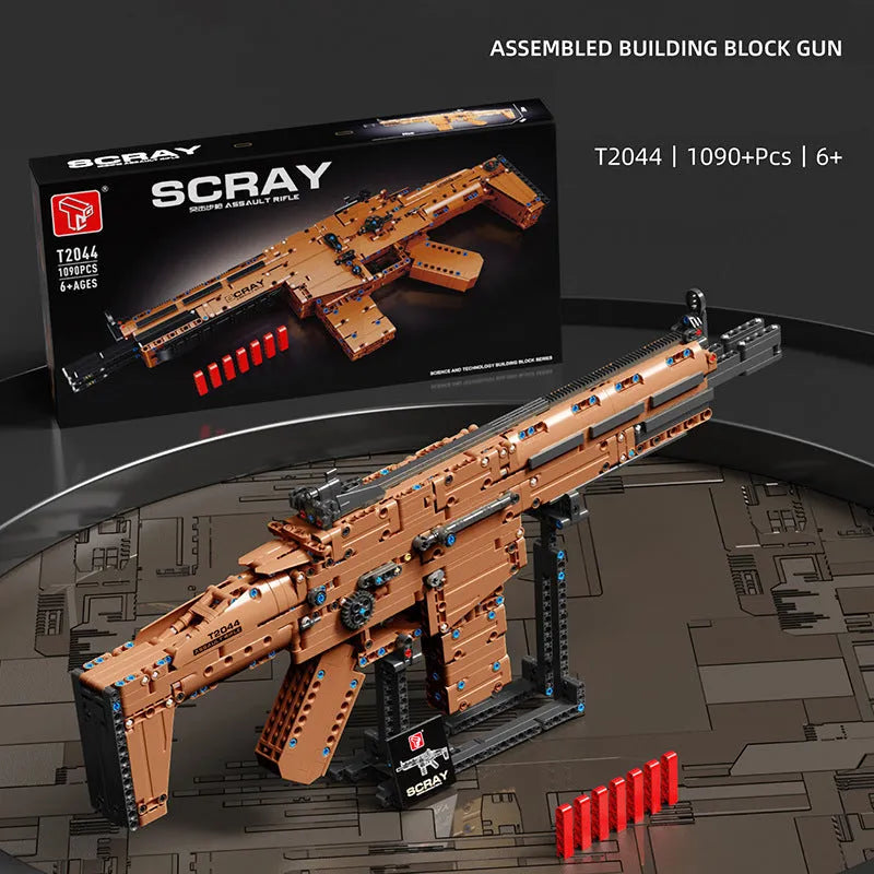 Building Blocks Military MOC Scar Assault Rifle Weapon Bricks Toy - 3