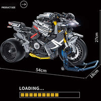 Thumbnail for Building Blocks Technic MOC Super Sport Racing Motorcycle Bricks Toy - 3