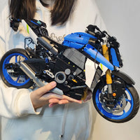 Thumbnail for Building Blocks Tech MOC Suzuki GSX S1000 Motorcycle Bricks Toy - 5