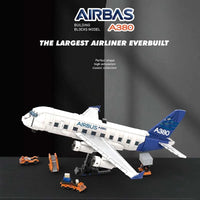 Thumbnail for Building Blocks Creator Expert MOC Airbus A380 Airplane Bricks Toy - 2
