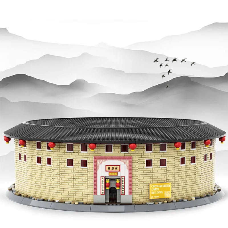 Building Blocks Creator Expert Fujian Hakka Tulou Chengqi Bricks Toy - 2