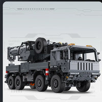 Thumbnail for Building Blocks Tech Motorized Military Rescue Vehicle Crane Truck Bricks Toy - 3