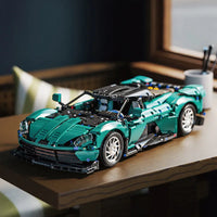 Thumbnail for Building Blocks Tech MOC Aston Martin Super Sports Car Bricks Toy - 2