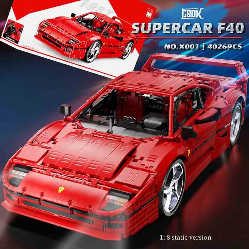 Building Blocks Technic MOC Ferrari F40 Racing Sports Car Bricks Toy - 2