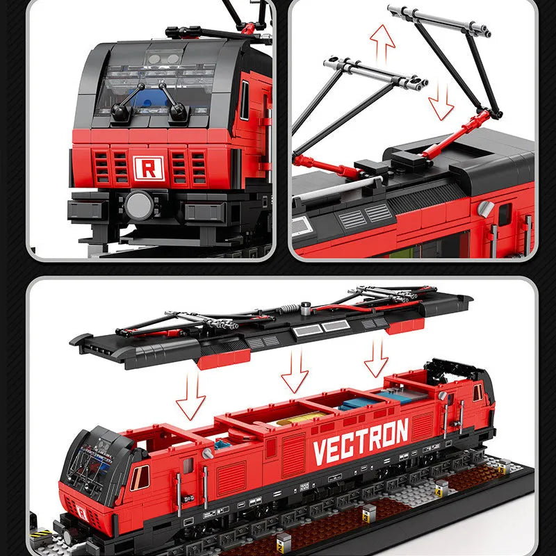 Building Blocks Tech Vectron European Electric Passenger Train Bricks Toy - 5