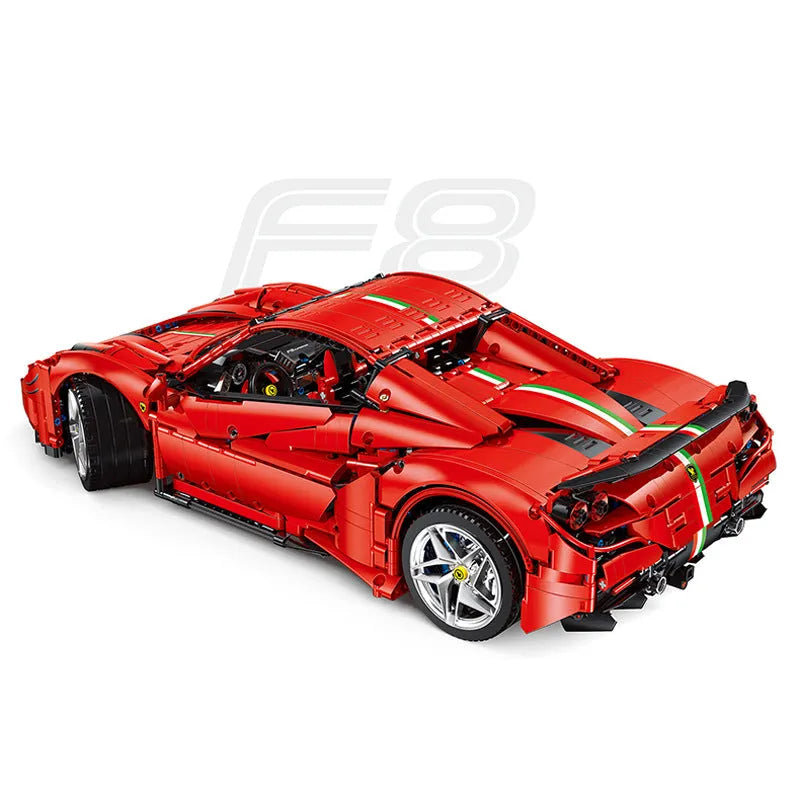 Building Blocks Technic MOC Ferrari F8 Racing Sports Car Bricks Toy - 1
