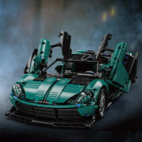 Thumbnail for Building Blocks Tech MOC Aston Martin Super Sports Car Bricks Toy - 3