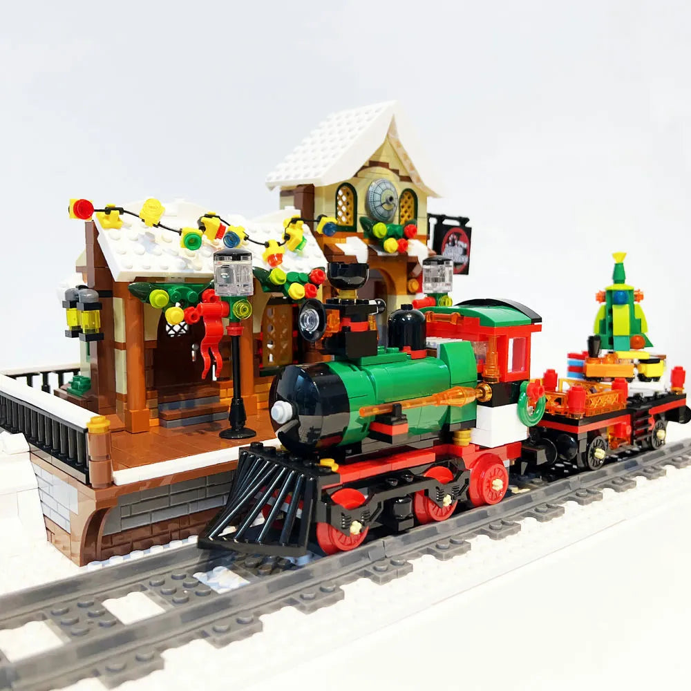 Building Blocks Creator Expert The Railway Station At Christmas Bricks Toy - 7