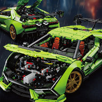 Thumbnail for Building Blocks Tech MOC Lambo Aventador SVJ Supercar Bricks Toy - 9