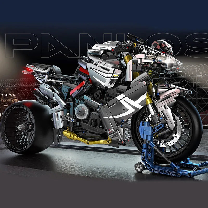 Building Blocks Technic MOC Super Sport Racing Motorcycle Bricks Toy - 4
