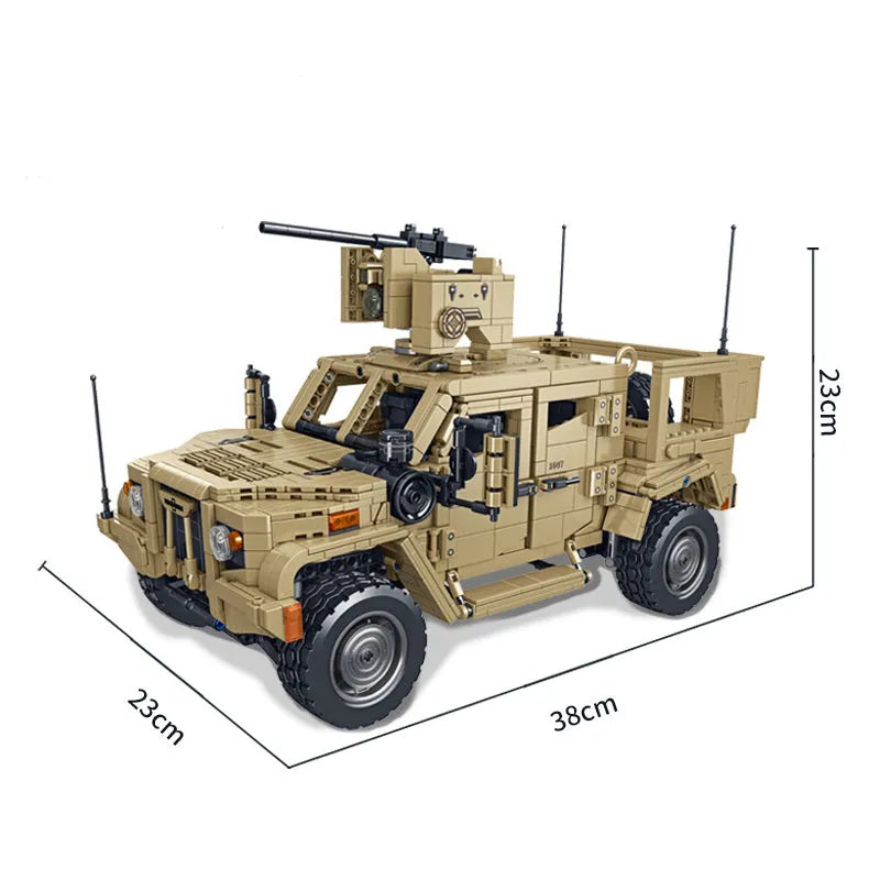 Building Blocks Tech Military MOC JLTV Armored Vehicle Bricks Toy - 2