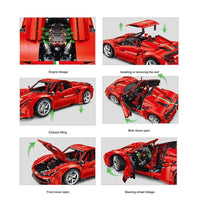 Thumbnail for Building Blocks Technic MOC Ferrari F8 Racing Sports Car Bricks Toy - 2