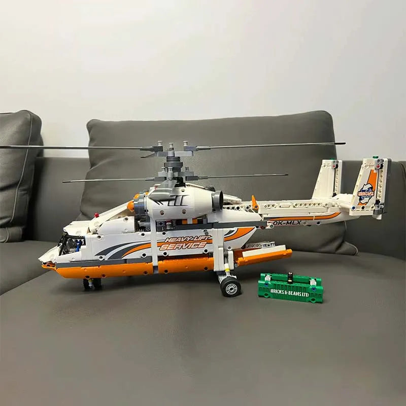 Building Blocks Technic MOC Heavy Lift Helicopter Bricks Toy - 3