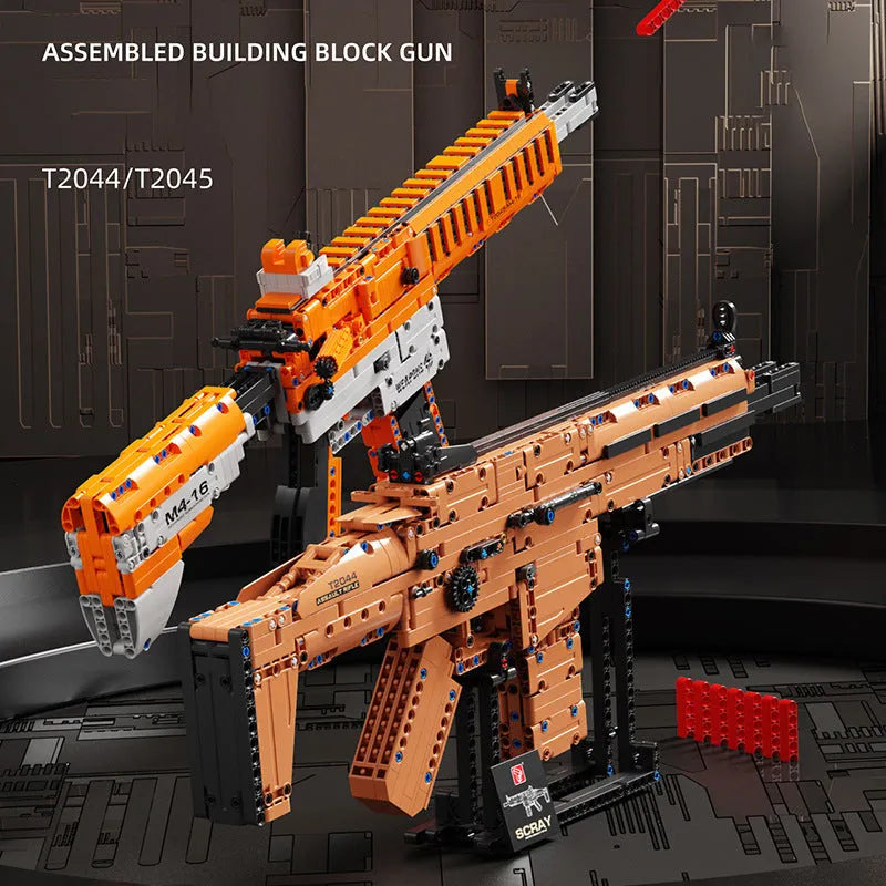 Building Blocks Military MOC Scar Assault Rifle Weapon Bricks Toy - 4