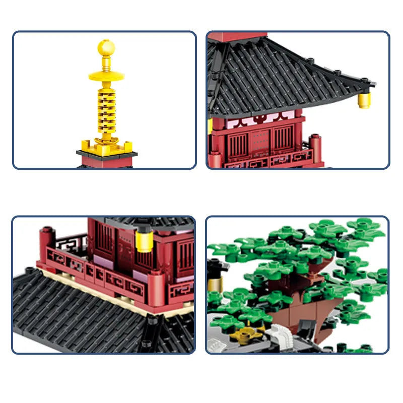 Building Blocks Creator Expert MOC China Hanshan Temple Bricks Toy - 4