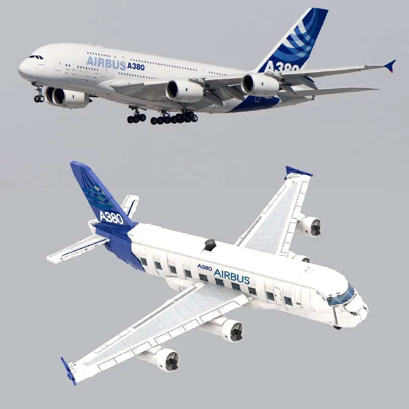 Building Blocks Creator Expert MOC Airbus A380 Airplane Bricks Toy - 1