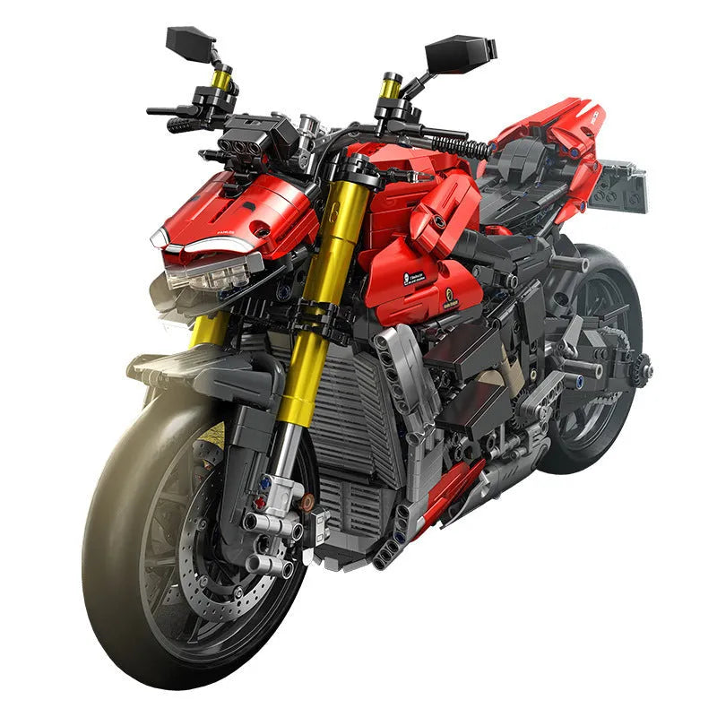 Building Blocks Tech MOC Ducati V4 Sport Motorcycle Bricks Toy - 1