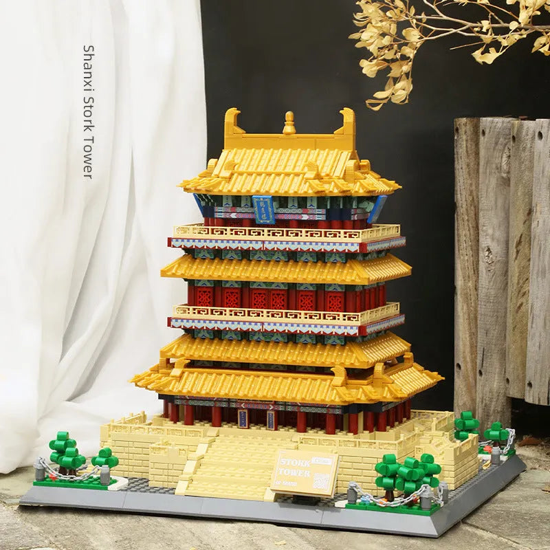 Building Blocks Creator Expert MOC China Stork Tower Bricks Toy - 3