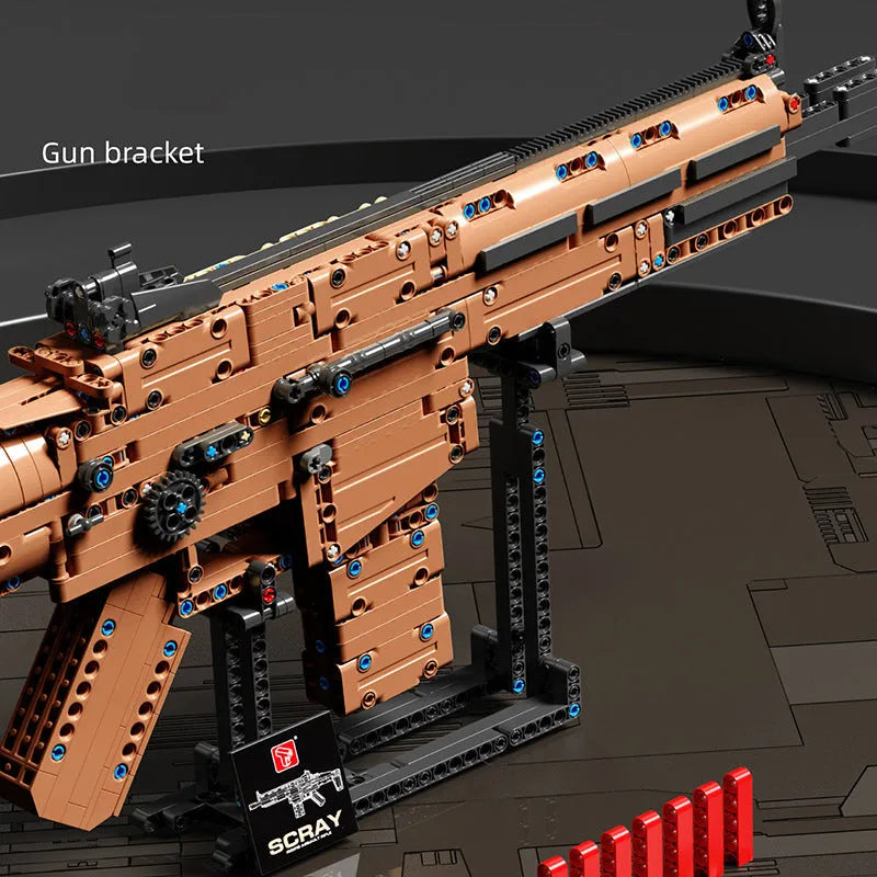 Building Blocks Military MOC Scar Assault Rifle Weapon Bricks Toy - 2