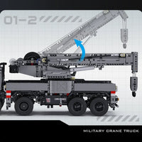 Thumbnail for Building Blocks Tech Motorized Military Rescue Vehicle Crane Truck Bricks Toy - 6
