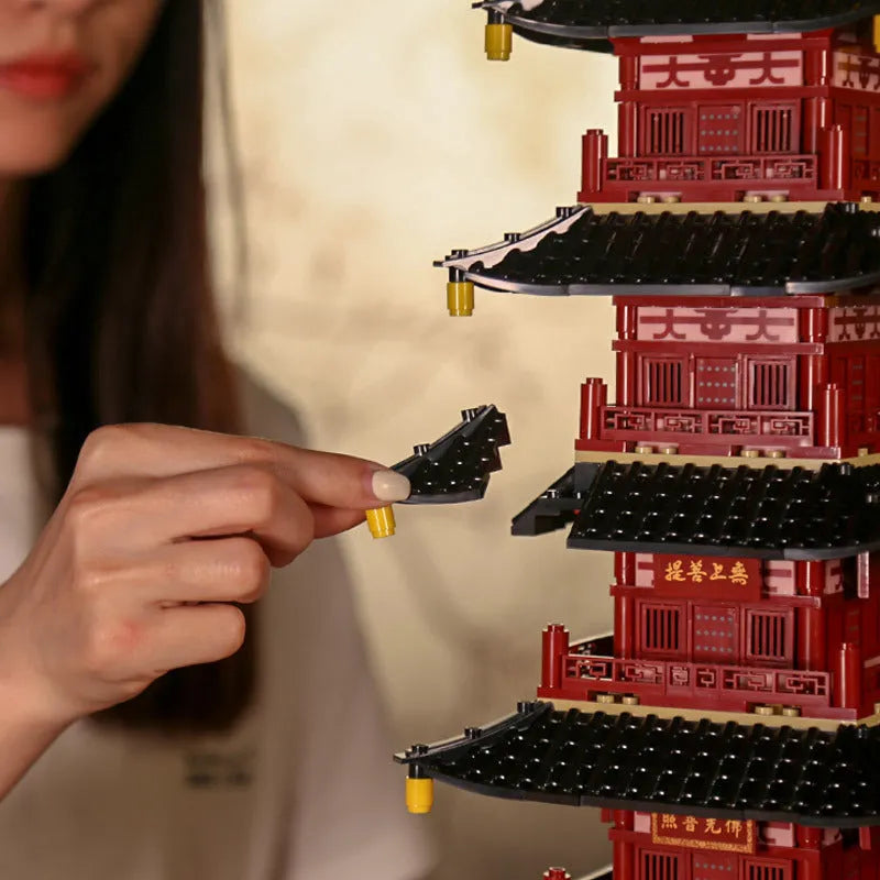 Building Blocks Creator Expert MOC China Hanshan Temple Bricks Toy - 5