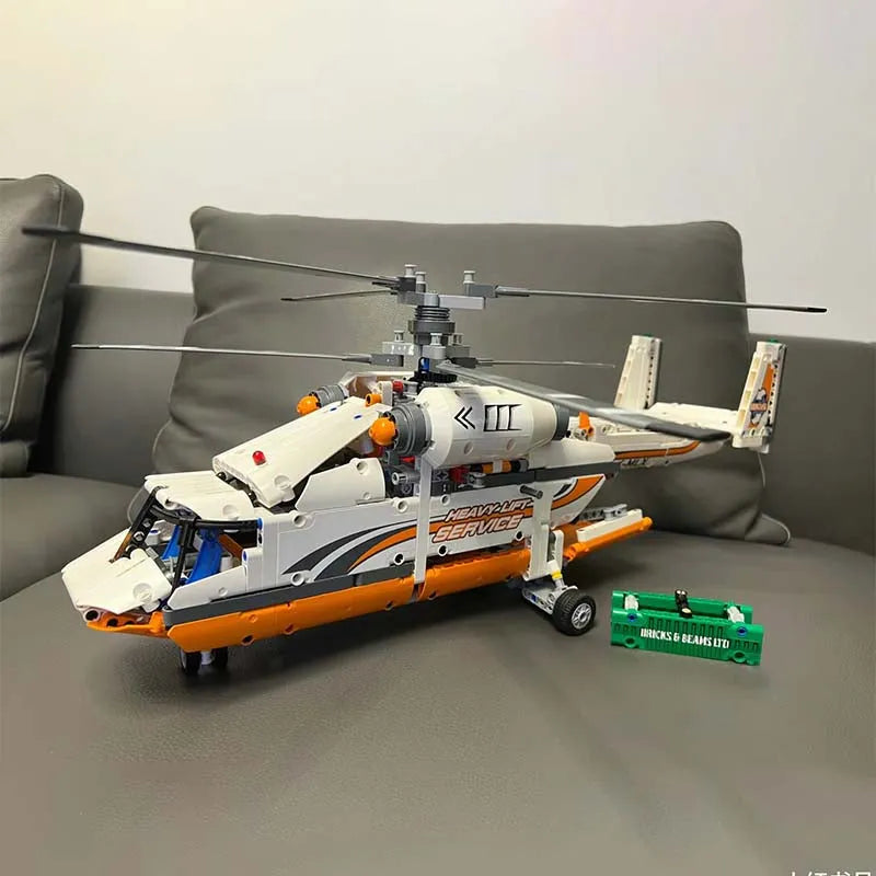 Building Blocks Technic MOC Heavy Lift Helicopter Bricks Toy - 4