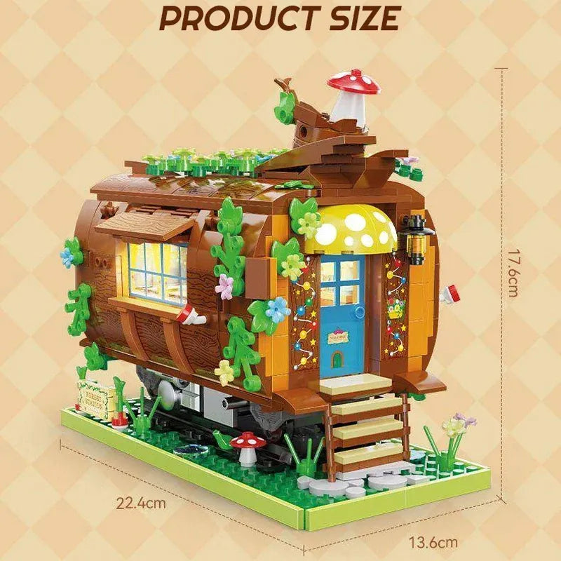 Building Blocks Tech Creator Expert MOC Forest Train Bricks Toy - 3