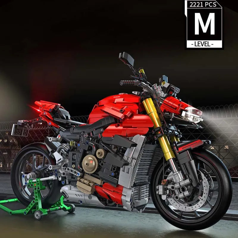 Building Blocks Tech MOC Ducati V4 Sport Motorcycle Bricks Toy - 3