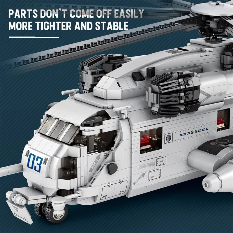 Building Blocks Military CH - 53 Transport Helicopter Bricks Toy - 8