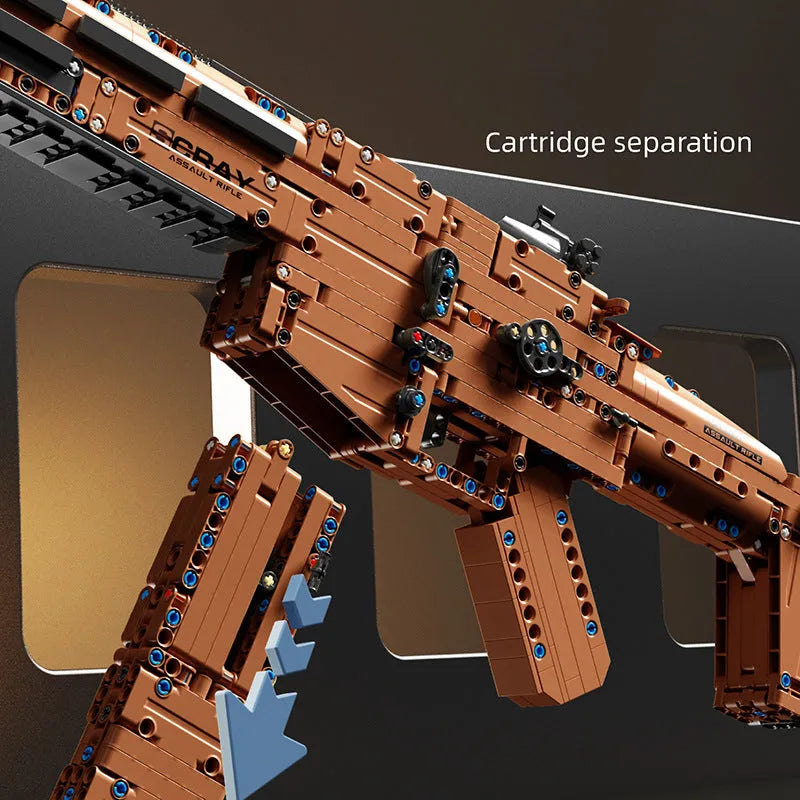 Building Blocks Military MOC Scar Assault Rifle Weapon Bricks Toy - 5