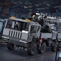 Thumbnail for Building Blocks Tech Motorized Military Rescue Vehicle Crane Truck Bricks Toy - 7