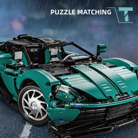 Thumbnail for Building Blocks Tech MOC Aston Martin Super Sports Car Bricks Toy - 1