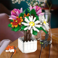 Thumbnail for Building Blocks Creator Expert Chrysanthemum Potted Plant Bricks Toy - 4