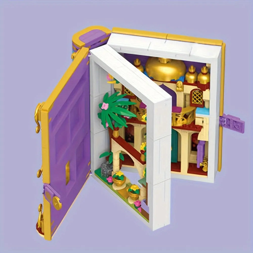 Building Blocks Creator Expert Aladdin Magic Lamp 3D Book Bricks Toy - 6