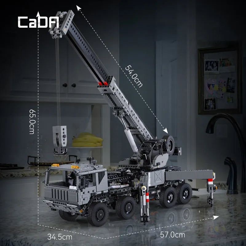 Building Blocks Tech Motorized Military Rescue Vehicle Crane Truck Bricks Toy - 9