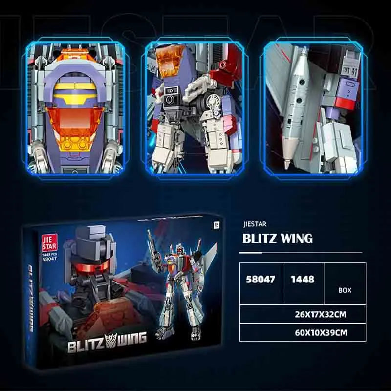 Building Blocks Super Hero Blitz Wing Mecha Robot Warrior Bricks Toy - 7