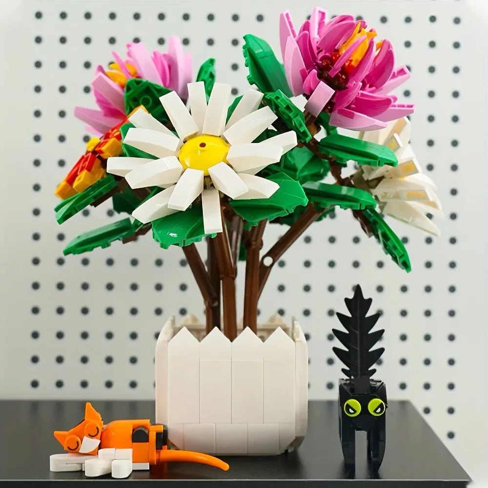 Building Blocks Creator Expert Chrysanthemum Potted Plant Bricks Toy - 5