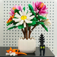 Thumbnail for Building Blocks Creator Expert Chrysanthemum Potted Plant Bricks Toy - 5