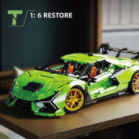 Thumbnail for Building Blocks Tech MOC Lambo Aventador SVJ Supercar Bricks Toy - 5