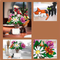 Thumbnail for Building Blocks Creator Expert Chrysanthemum Potted Plant Bricks Toy - 3