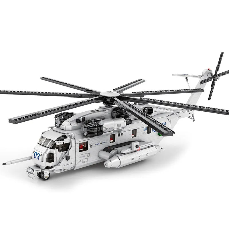 Building Blocks Military CH - 53 Transport Helicopter Bricks Toy - 1